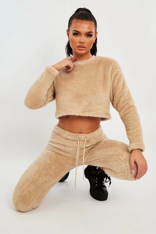 Stone Round Neck Teddy Sweatshirt - Delsie sold by Rebellious Fashion