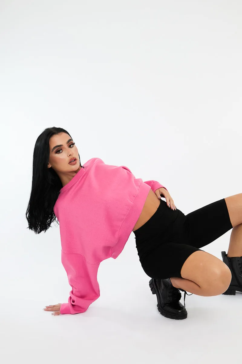 Pink Cropped Sweatshirt - Kieva sold by Rebellious Fashion product image thumbnail 2
