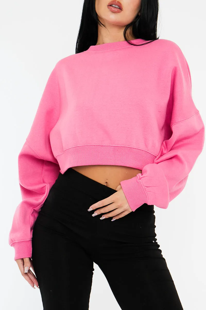 Pink Cropped Sweatshirt - Kieva sold by Rebellious Fashion product image thumbnail 3