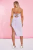 Lilac Knit Lace Up Back Midi Dress - Rory sold by Rebellious Fashion