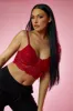 Red Lace Corset Cropped Top - Jewel sold by Rebellious Fashion