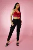 Red Lace Corset Cropped Top - Jewel sold by Rebellious Fashion