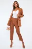 Camel Tailored Blazer And Trouser Set - Raea sold by Rebellious Fashion