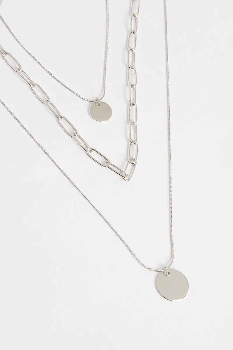 Silver 3 Layer Chain Necklace - Echo sold by Rebellious Fashion
