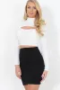 White Ribbed Cut Out Crop Top - Cherish sold by Rebellious Fashion
