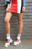 Red And Blue Chunky Lace Up Trainers - Thea sold by Rebellious Fashion