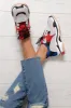 Red And Blue Chunky Lace Up Trainers - Thea sold by Rebellious Fashion