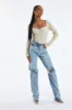 Beige Rib Knit Long sleeve Top - Gianna sold by Rebellious Fashion