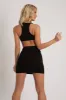 Back Cut Out Jersey Fabric Mini Dress - Beau sold by Rebellious Fashion