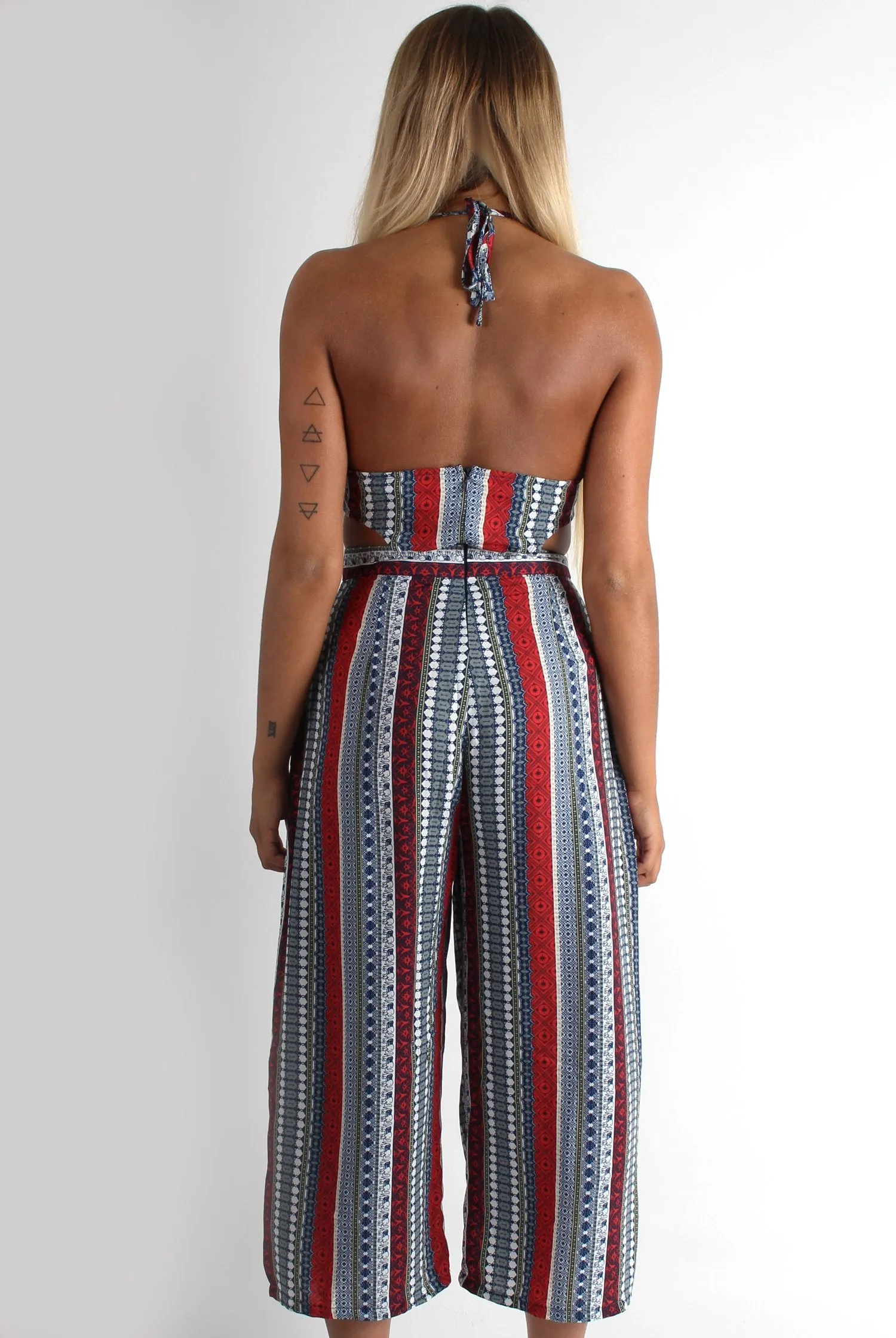 Gillian Paisley Elephant Culotte Halter Neck Jumpsuit sold by Rebellious Fashion product image thumbnail 2