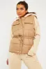 Camel Front Pocket Padded Gilet - Carleigh sold by Rebellious Fashion