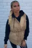 Camel Front Pocket Padded Gilet - Carleigh sold by Rebellious Fashion