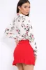 White Floral Print Tie Front Crop Top - Aden sold by Rebellious Fashion