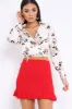 White Floral Print Tie Front Crop Top - Aden sold by Rebellious Fashion