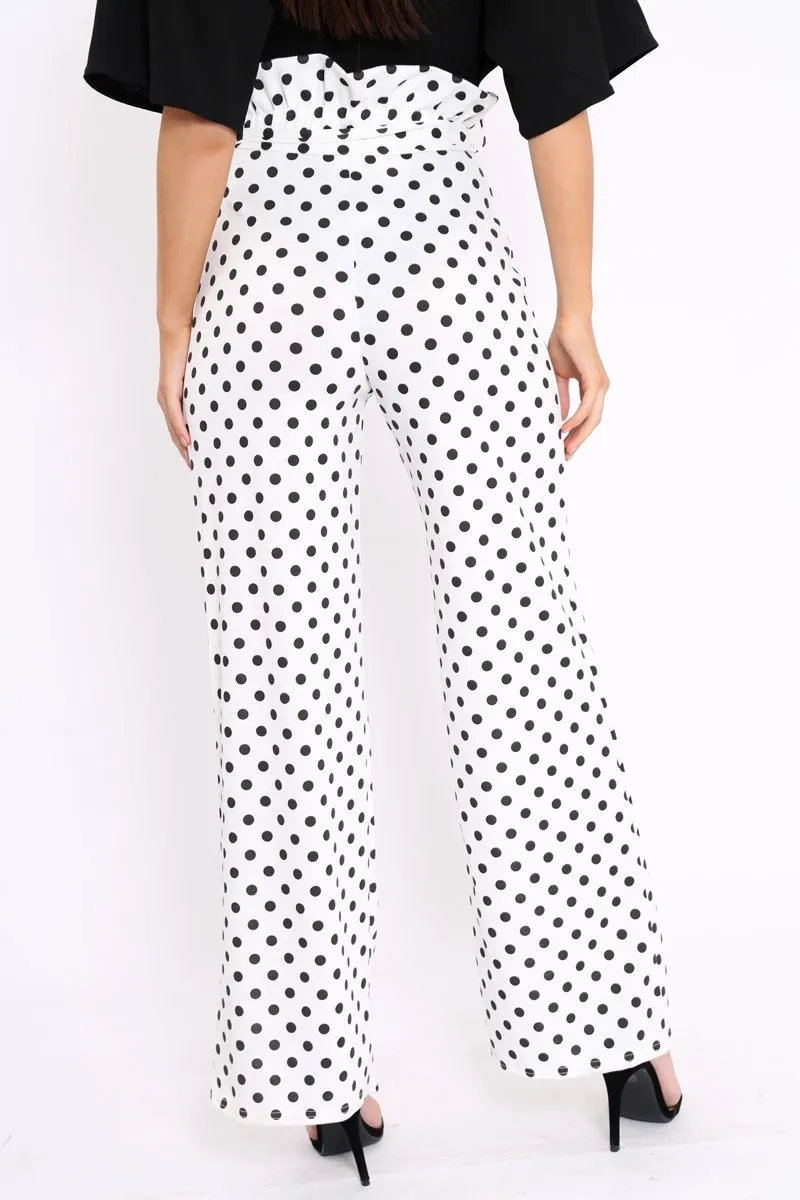 Polka Dot Paper Bag Tie Waist Wide Leg Trousers - Kennedy sold by Rebellious Fashion product image thumbnail 4