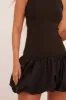 Black High Neck Cut Out Back Puffball Mini Dress - Aima sold by Rebellious Fashion