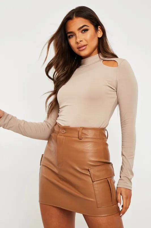 Stone Cut Out Long Sleeve Top - Camellia sold by Rebellious Fashion
