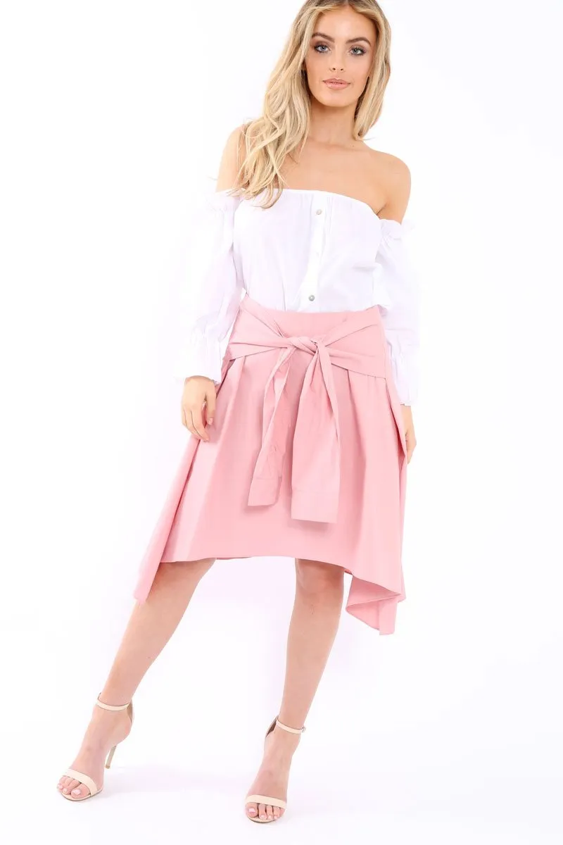 Pink Skirt with Shirt Sleeve Tie - Zorie sold by Rebellious Fashion product image thumbnail 2