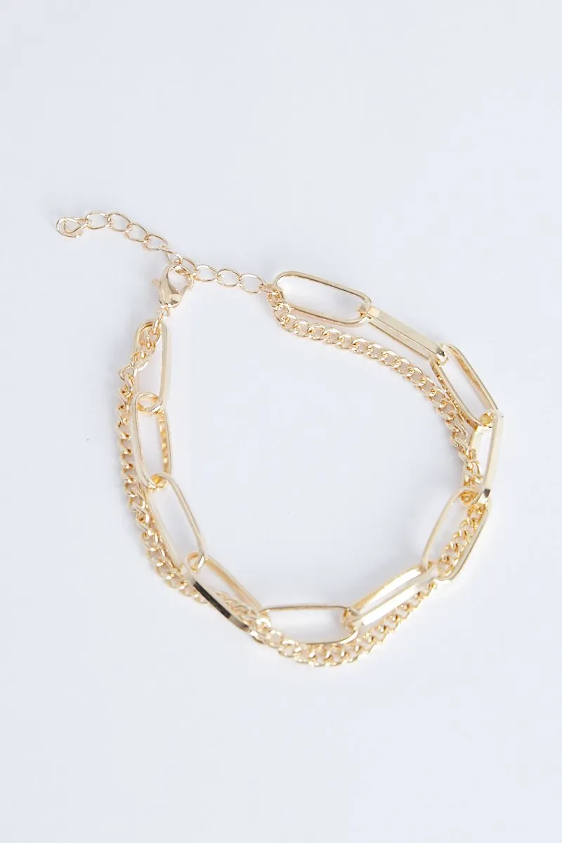 Double Layered Gold Anklet - Lilya sold by Rebellious Fashion product image thumbnail 2