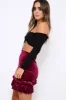 Purple Velvet Frill Hem Mini Skirt - Vicky sold by Rebellious Fashion