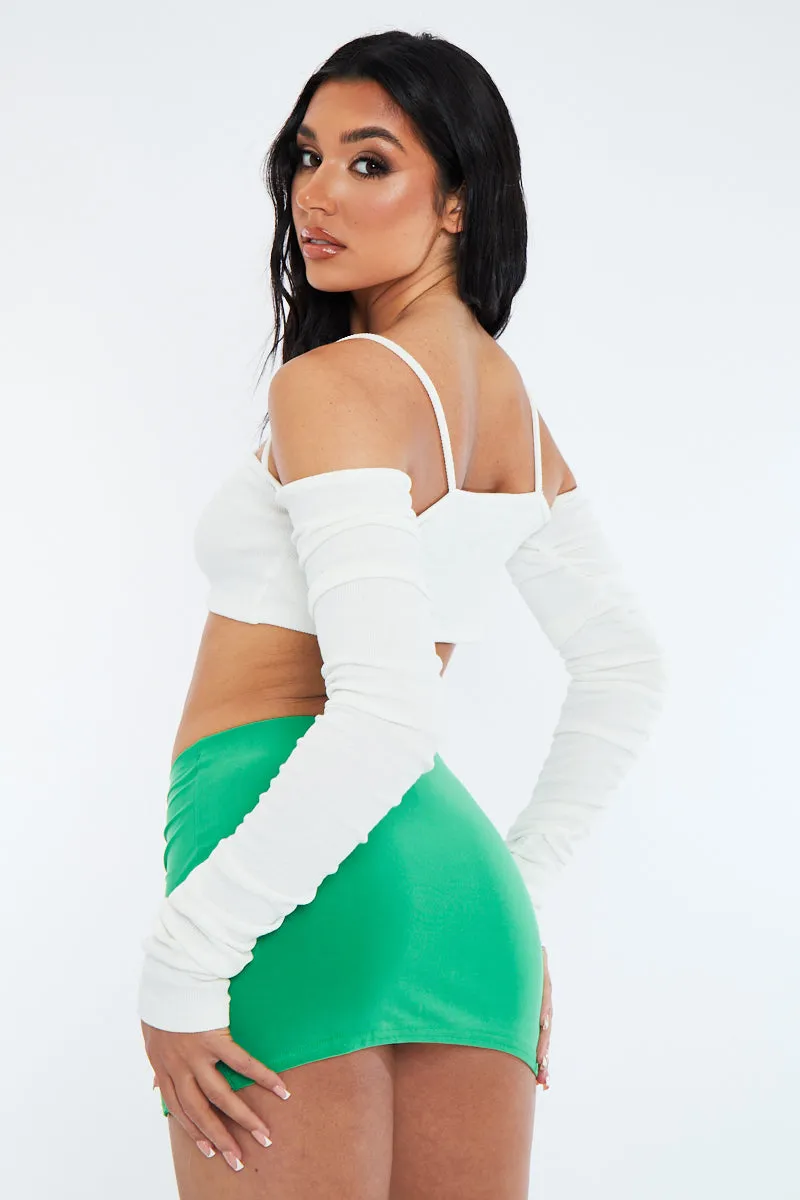White Rib Square Strap Front Crop Top - Addison sold by Rebellious Fashion product image thumbnail 4