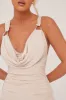 Stone Cowl Neck Ruched Bodycon Mini Dress - Luca sold by Rebellious Fashion