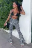 Black And White Zebra Print Wide Leg Trousers - Tiya sold by Rebellious Fashion