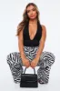Black And White Zebra Print Wide Leg Trousers - Tiya sold by Rebellious Fashion