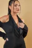Black Cowl Neck Off Shoulder Mini Dress - Elsie sold by Rebellious Fashion