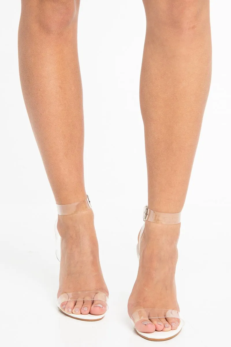 White Clear Strap Perspex Block Heels - Janice sold by Rebellious Fashion product image thumbnail 2