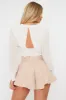 White Shirred Waist Long Sleeve Top - Ima sold by Rebellious Fashion