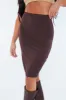 Chocolate Jersey Midi Skirt - Aileen sold by Rebellious Fashion