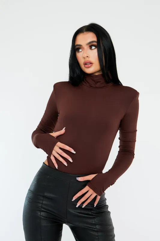 Chocolate Backless High Neck Bodysuit - Tilli sold by Rebellious Fashion