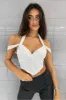 White Mesh Corset Halter Neck Crop Top - Soleen sold by Rebellious Fashion