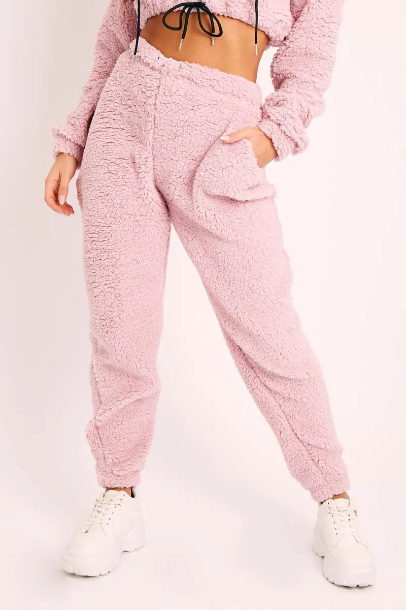 Pink Teddy Borg Joggers - Allyssa sold by Rebellious Fashion product image thumbnail 3