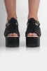Bethany Black Flatform Strappy Sandals sold by Rebellious Fashion