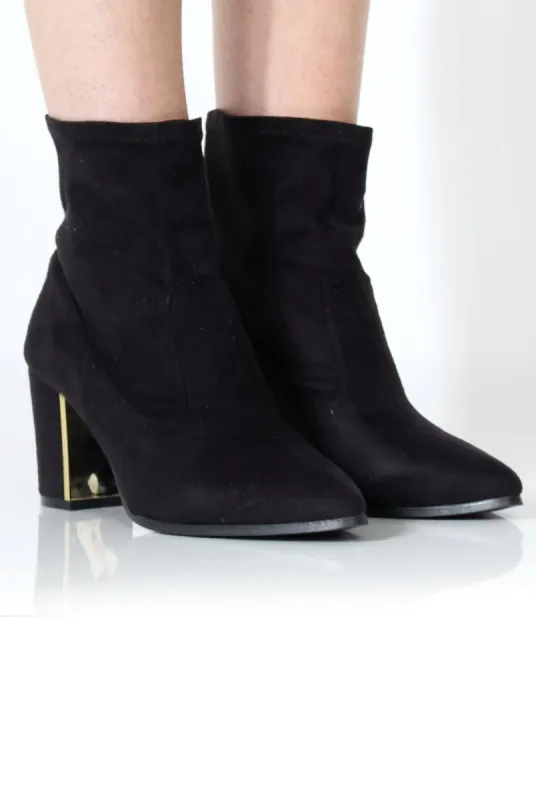 Bay Black Suede Ankle Boots sold by Rebellious Fashion