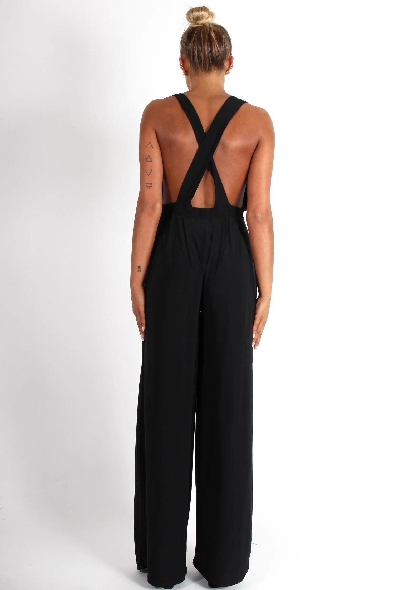 Jan Black Deep V Jumpsuit sold by Rebellious Fashion product image thumbnail 4