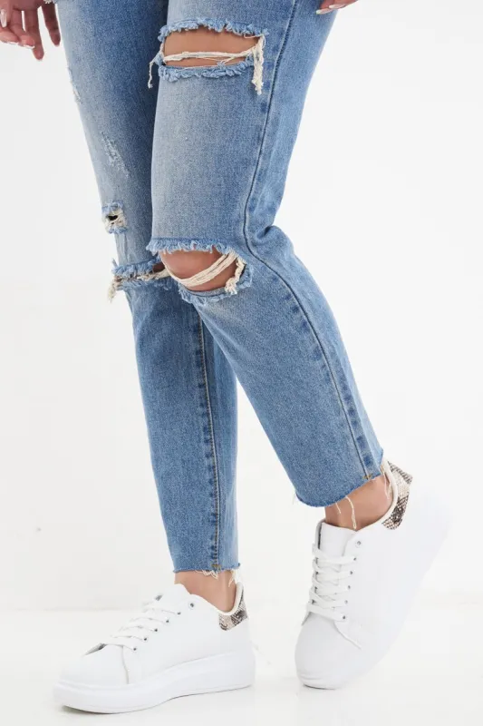 White Chunky Sole Lace Up Trainers - Lauryl sold by Rebellious Fashion