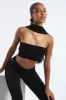 Black Knit Choker Neck Cropped Top - Lia sold by Rebellious Fashion