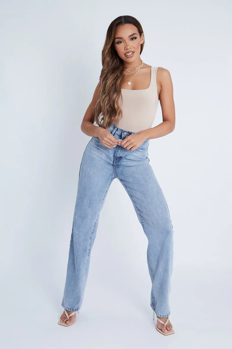 Stone Double Layered Slinky Square Neck Bodysuit - Iriana sold by Rebellious Fashion product image thumbnail 5