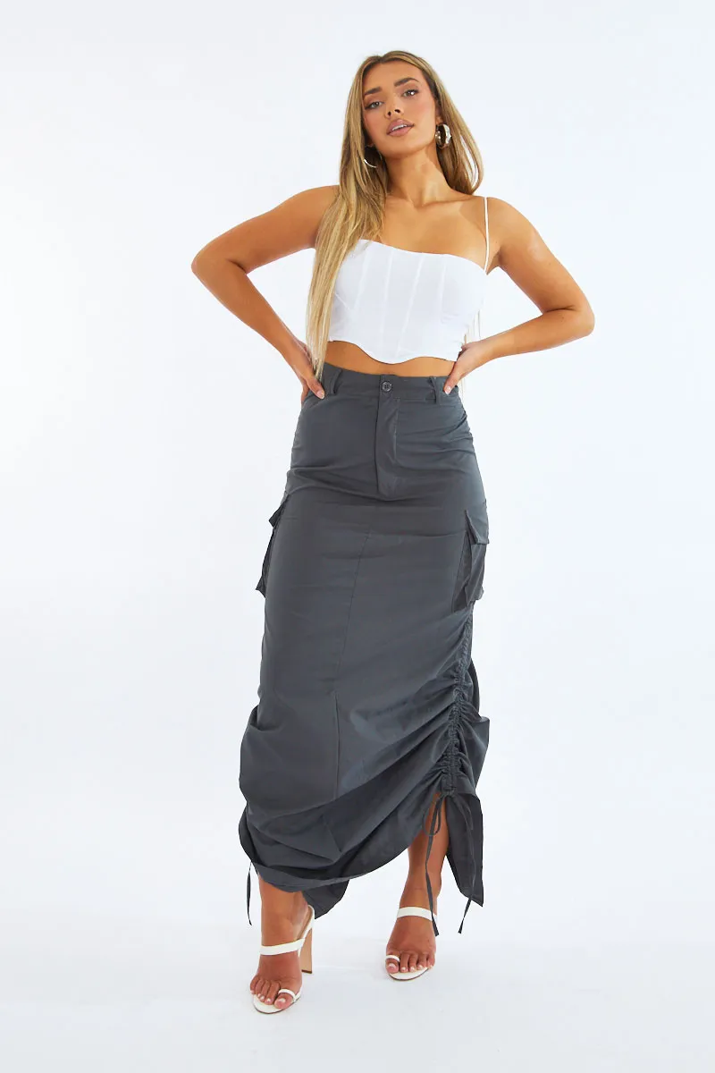 White Corset Detail Cropped Top - Cosima sold by Rebellious Fashion product image thumbnail 2