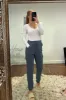 Blue Cuffed Hem Cargo Trousers - Rain sold by Rebellious Fashion