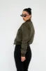 Khaki Zip Front Bomber Jacket - Jiya sold by Rebellious Fashion