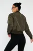 Khaki Zip Front Bomber Jacket - Jiya sold by Rebellious Fashion