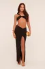 Black One Shoulder Crop Top & Twist Detail Maxi Skirt Co-ord Set - Kacie sold by Rebellious Fashion