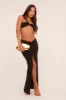 Black One Shoulder Crop Top & Twist Detail Maxi Skirt Co-ord Set - Kacie sold by Rebellious Fashion