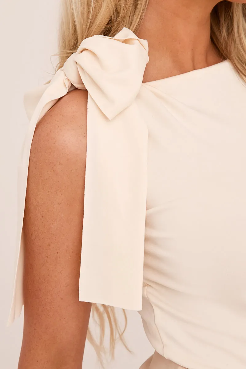 Cream Shoulder Tie Sleeveless Top - Cynthia sold by Rebellious Fashion product image thumbnail 4