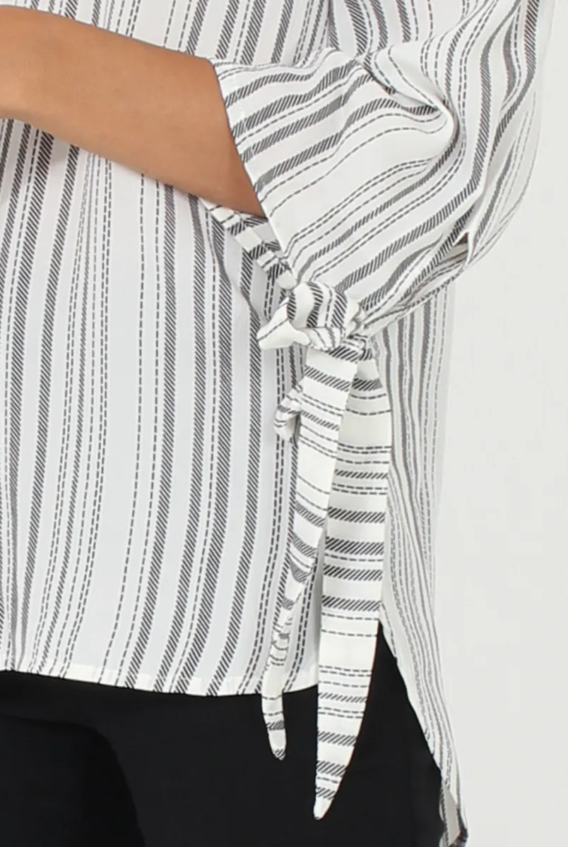 White Patterned Bardot Top - Tessie sold by Rebellious Fashion product image thumbnail 4