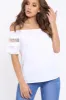 White Bardot Flower Crochet Top - Riella sold by Rebellious Fashion
